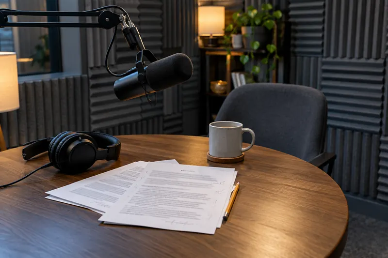 Audio and video transcription in a recording studio